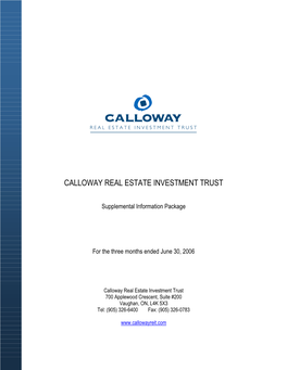 Calloway Real Estate Investment Trust