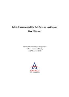 Public Engagement of the Task Force on Land Supply Final PE Report