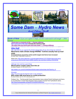 Some Dam – Hydro News™