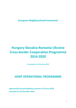HUSKROUA 2014-2020 Joint Operational Programme