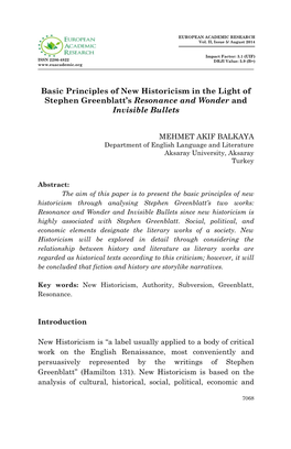 European Academic Research