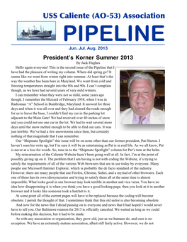 USS Caliente (AO-53) Association PIPELINE Jun