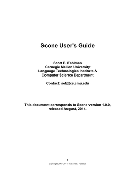 Scone User's Guide