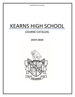 Kearns High School Course Catalog 2019-2020