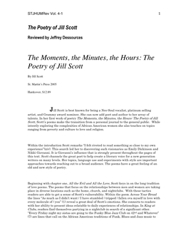 The Poetry of Jill Scott Reviewed by Jeffrey Dessources