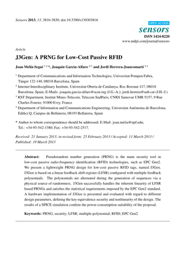 A PRNG for Low-Cost Passive RFID