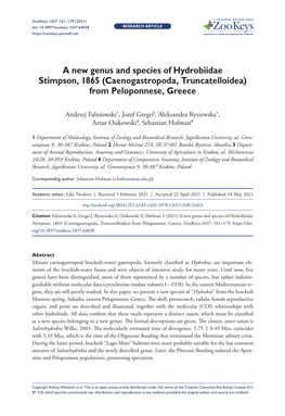 ﻿A New Genus and Species of Hydrobiidae Stimpson, 1865