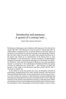 Introduction and Summary: a Quarter of a Century Later