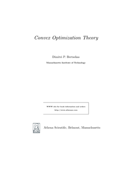 Convex Optimization Theory