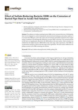 (SRB) on the Corrosion of Buried Pipe Steel in Acidic Soil Solution