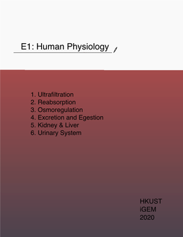 E1: Human Physiology Ehozfeesoi# Mmmmphysiology Notes My