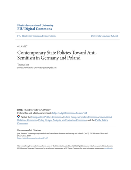 Contemporary State Policies Toward Anti-Semitism in Germany and Poland