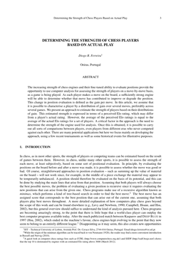 Determining the Strength of Chess Players Based on Actual Play 3