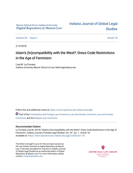 Islam's (In)Compatibility with the West?: Dress Code Restrictions in the Age of Feminism