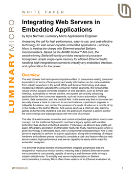 Integrating Web Servers in Embedded Applications
