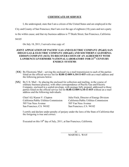 CERTIFICATE of SERVICE I, the Undersigned, State That I Am A