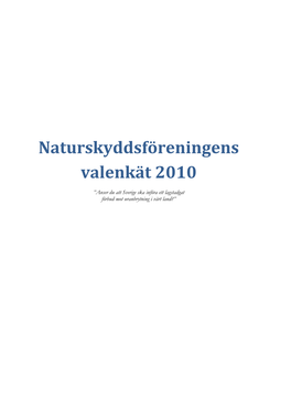 Naturskyddsföreningens Valenkät 2010