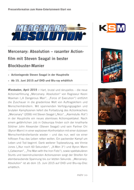 Mercenary: Absolution – Rasanter Action-­­­ Film Mit Steven Seagal in Bester Blockbuster-Manier