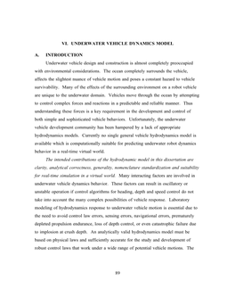 Vi. Underwater Vehicle Dynamics Model A