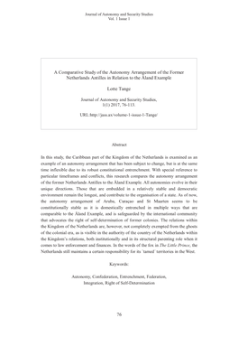 76 a Comparative Study of the Autonomy Arrangement of The