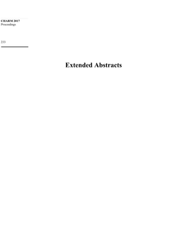 Extended Abstracts