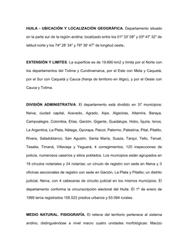 UBICACIÓN Y LOCALIZACIÓN GEOGRÁFICA. Departamento Situado