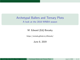 Archetypal Ballers and Ternary Plots a Look at the 2018 WNBA Season