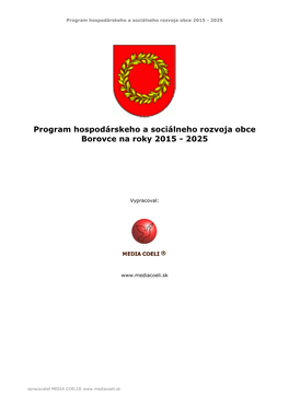 PHSR Obce Borovce Na Roky 2015-2025