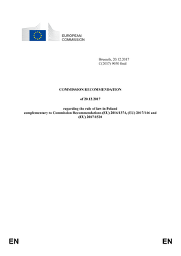 9050 Final COMMISSION RECOMMENDATION of 20.12.2017 Regarding the Rule of Law In