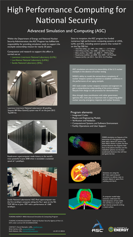 Advanced Simulation and Computing (ASC)