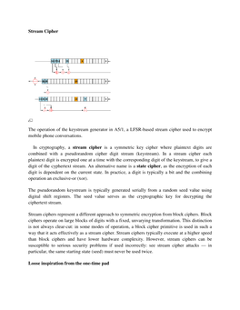 Stream Cipher the Operation of the Keystream Generator in A5/1, A