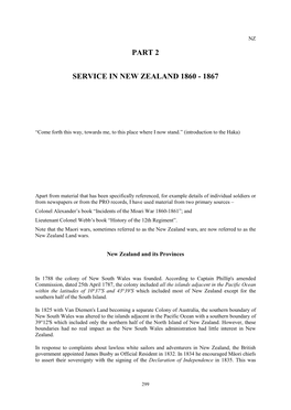 Part 2 Service in New Zealand 1860