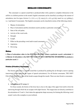 English Consonants