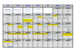 Here Is a Copy of the Provisional Timetable