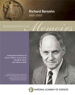 Richard Bersohn 1925–2003