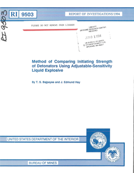 Method of Comparing Initiating Strength of Detonators Using Adjustable-Sensitivity Liquid Explosive