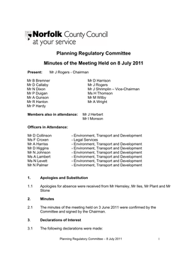 Planning Regulatory Committee