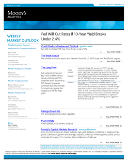 Fed Will Cut Rates If 10-Year Yield Breaks Under 2.4%