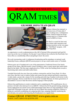 QRAM Newsletter September 2012