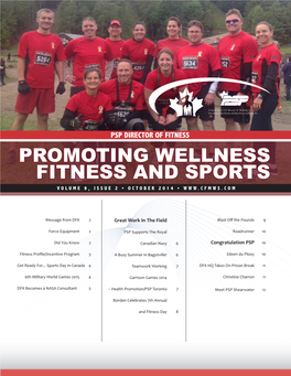 Promoting Wellness Fitness and Sports Volume 9, Issue 2 • October 2014 •