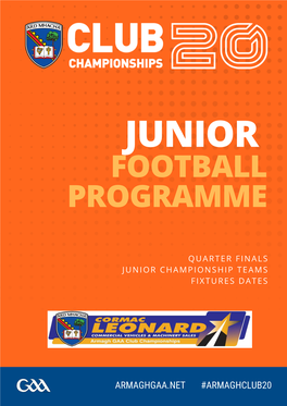 Junior Club Championship Quarter Final Programme