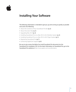 Installing Your Soundtrack Pro Software (Manual)