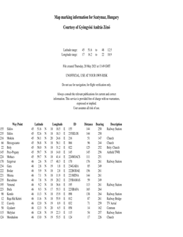 Map Marking Information for Szatymaz, Hungary Courtesy of Gyöngy Osi