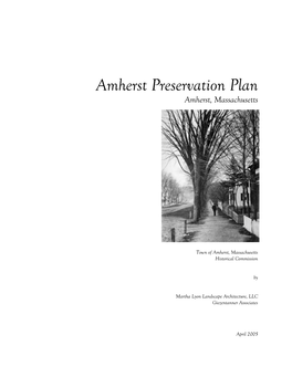 Amherst Preservation Plan Amherst, Massachusetts