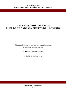 60. Callejero Histórico De Puerto De Cabras - Puerto Del Rosario
