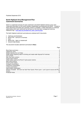 Ness Catchment Summaries