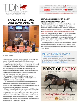 Tapizar Filly Tops Midlantic Opener