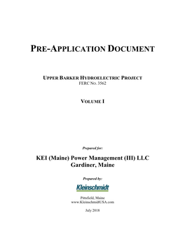 Upper Barker Pre Application Document