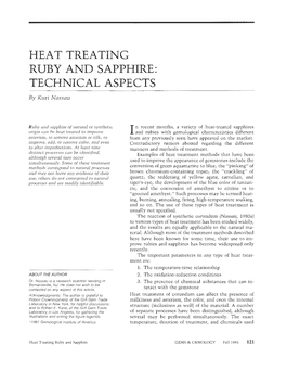 HEAT TREATING RUBY and SAPPHIRE: TECHNICAL ASPECTS by Kurt Nassau