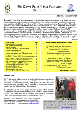 RBWF Newsletter January 2015
